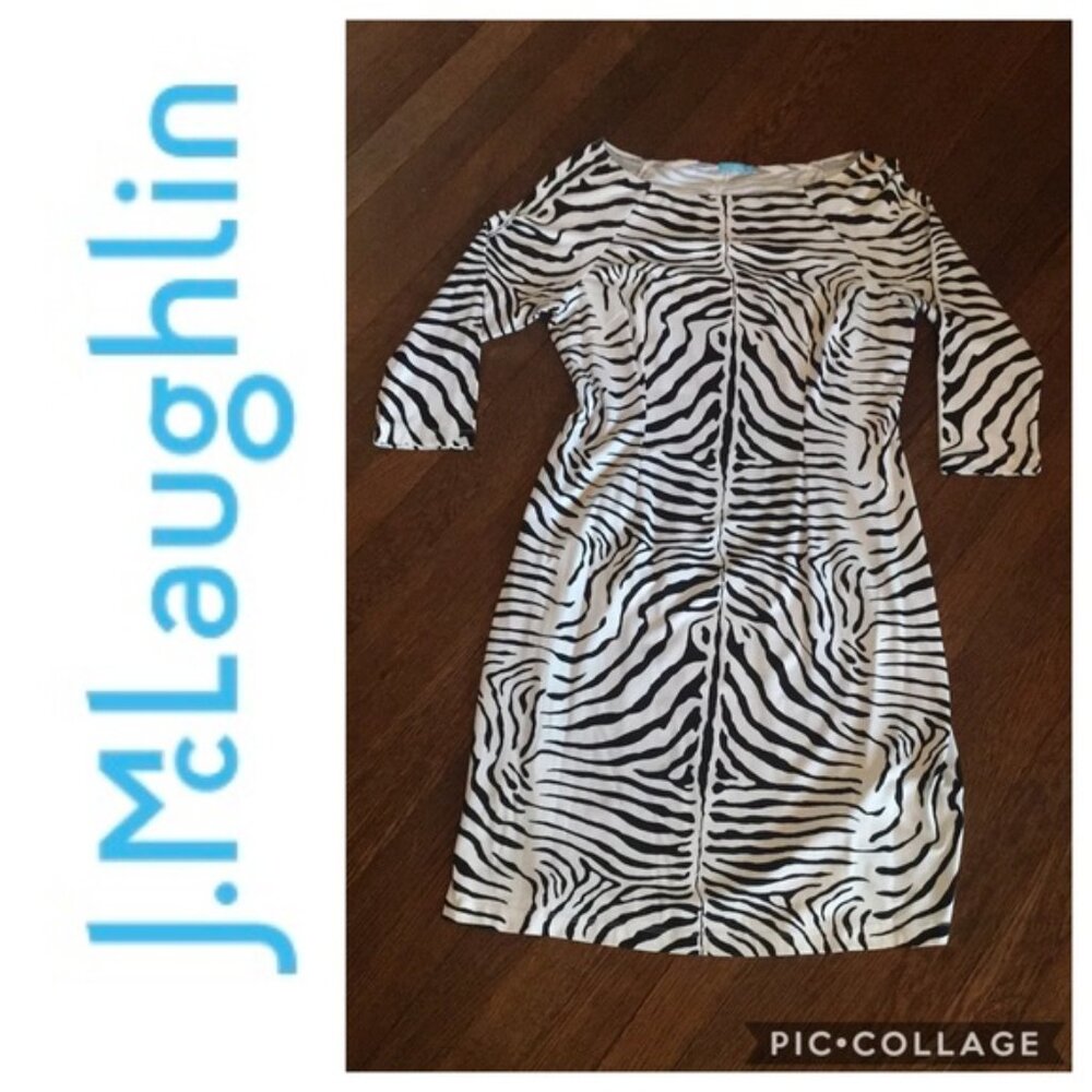 J. McLaughlin Mari Catalina Cloth zebra pullover dress Small luxury style
